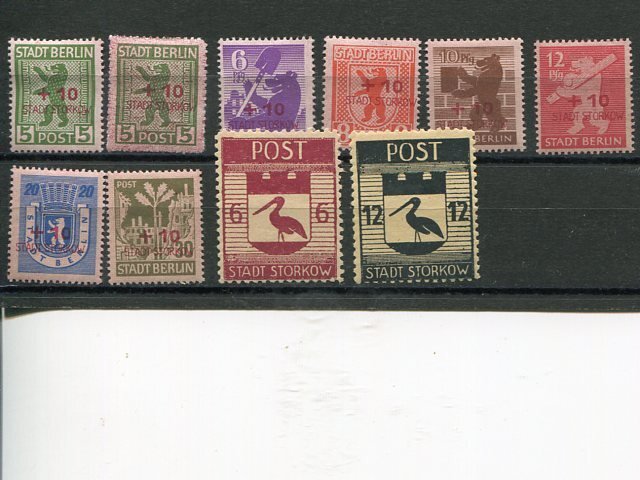 Storkow  Mi #1-8  Mint hinged. #12.13 NH - Lakeshore Philatelics