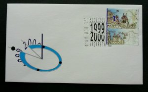 Israel New Millennium 1999 Time Count Down Clock Map Celebration (stamp FDC)