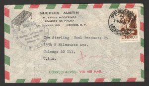 MEXICO TO USA - AIRMAIL LETTER WITH CORREO AEREO STAMP - 1949. (11)