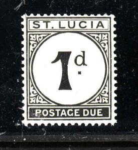 St. Lucia-Sc#J3-Unused hinged 1p black-Postage Dues-1933-47-