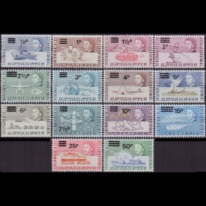 BR.ANTARCTIC TERR. 1971 - Scott# 25-38 Transport Surch. Set of 14 NH