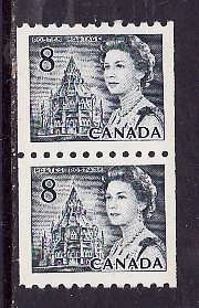 Canada-Sc#550- id2-Unused NH 8c QEII Centennial coil pair -1971