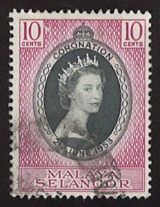 1953 Perak Coronation of Queen Elizabeth II 10С (LL-58)