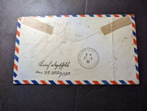 1930 USA Airmail Cover Los Angeles CA to Bettlach Switzerland