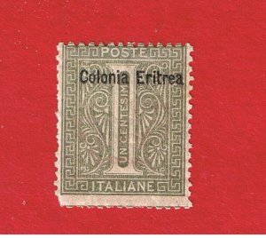 Eritrea #1  MF-VFLH OG  Overprint  Free S/H