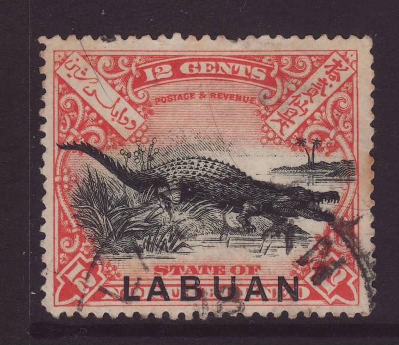 1897 Labuan Opt On Nort Borneo 12c Postally Used