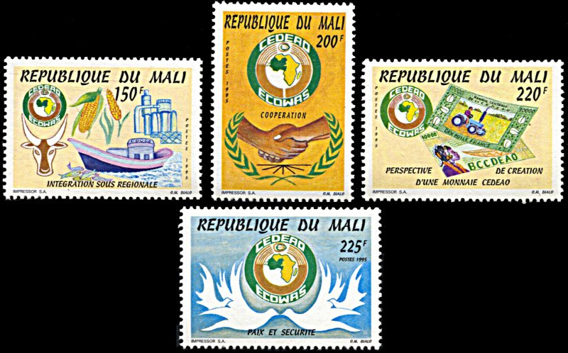 Mali 759-762, MNH, 20th Anniversary West African Economic Community