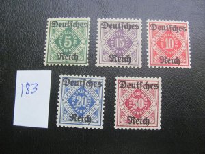 Germany 1920 MNH MI. 52-56 OFFICIAL  SET  XF 80 EUROS (183)