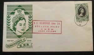 1953 Aden Colony QE 2 Coronation First Day Cover Queen Elizabeth FDC Unadressed