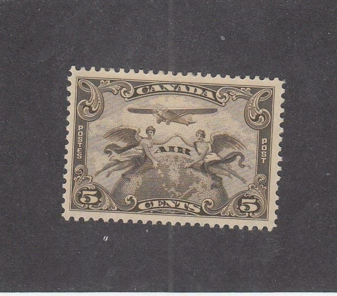 CANADA (MK6104) # C1  VF-MH  5cts 1928 2 WINGED FIGURES W GLOBE /BRN-OLI CV $100