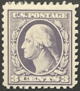 Scott #530 1918 3¢ Washington type IV no WM offset perf. 11 unused dist. gum