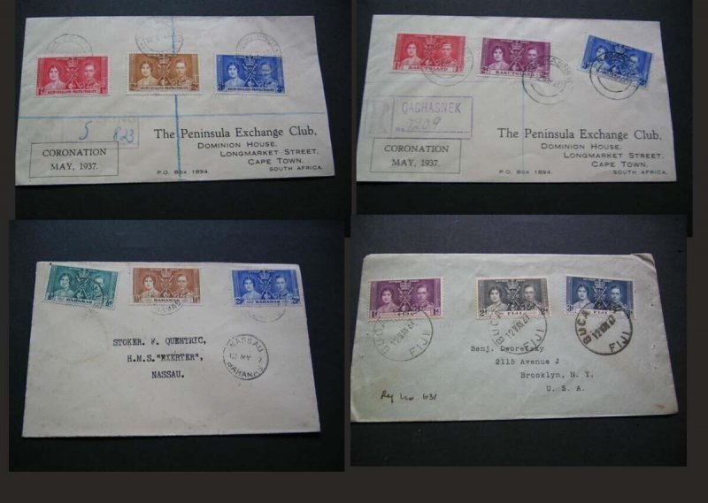 Great Britain 1937 KGVI Correction FDC 4 countries