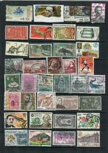 SPAIN  MIXTURE x36  USED, ALL DIFFERENT LOT M