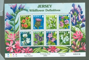 Jersey #1177A Mint (NH) Souvenir Sheet (Flora) (Flowers)