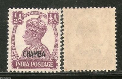 India CHAMBA State KG VI ½An Postage Stamp SG 109 / Sc 90 1v MNH