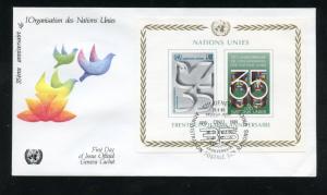 UN Geneva 95 35th anniversary Souvenier Sheet FDC