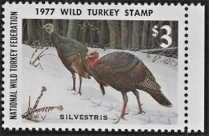 US 1977 NWTF-2 National Wild Turkey Foundation stamp XFNH Cat. Val. $35.00