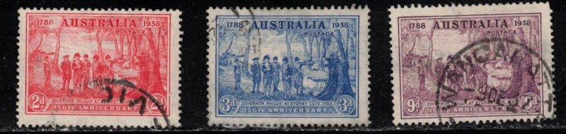 AUSTRALIA Scott # 163-5 Used - Governor Arthur Philip At Sydney Cove
