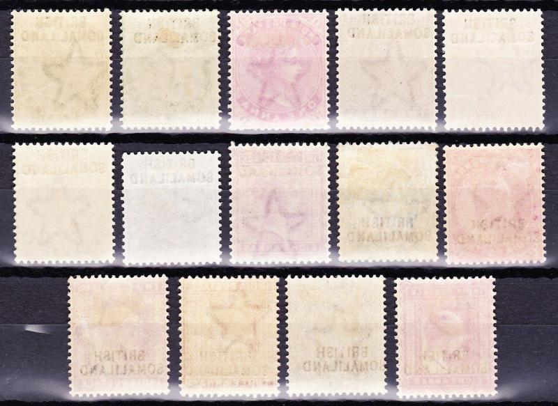  SOMALILAND 1903 QV/EVii COLLECTION 14 VALUES VERY FINE MLH/VLH FULL OG