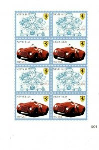 Nevis - 2010 - Ferrari Transportation - Sheet of Eight  - MNH