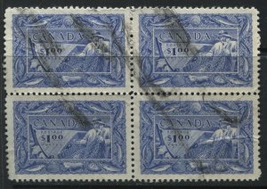 1951 $1 Fisheries block of 4 used