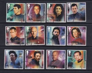 Great Britain  #4045-4056 used  2020   characters from star trek