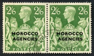 Morocco Agencies SG92 2/6 Green Pair  Cat 96 pounds