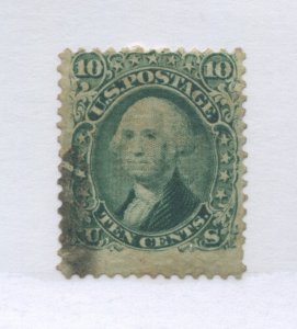 USA 1867 10 cents with F Grill used