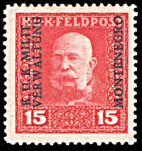 Montenegro 1N2, unused hinged, Austrian Occupation Overprint