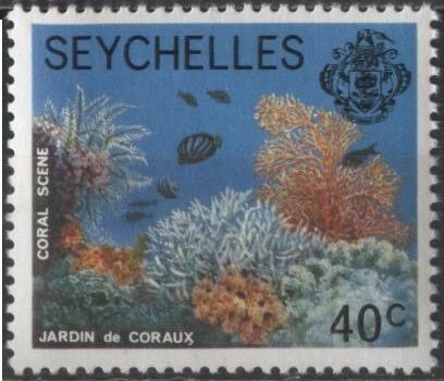 Seychelles 393 (mnh) 40c coral reef (1978)