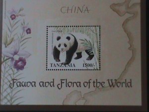 ​TANZANIA -LOVELY CHINA GIANT PANDA--MNH S/S-VF LAST ONE WE SHIP TO WORLDWIDE