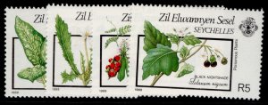 SEYCHELLES - Zil eloigne sesel QEII SG198-201, 1989 plants set, NH MINT. Cat £12