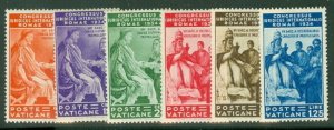 VATICAN CITY #41-6 Int’l Juridical Congress, Complete set, NH, VF, Scott $1,000.