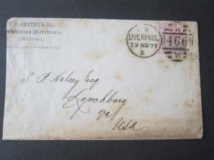 Great Britain 1877 frank Sc 67 P8 Cover