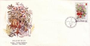 Isle of Man FDC SC# 340 Fucsia, Wild Rose L182