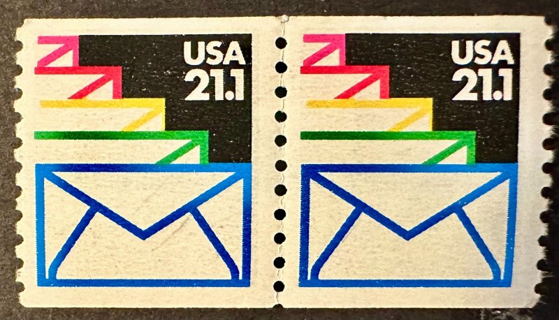 US # 2150 Envelopes pair 21.1c 1985 Mint NH