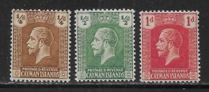 Cayman Islands 50-52 KGV Part set MLH