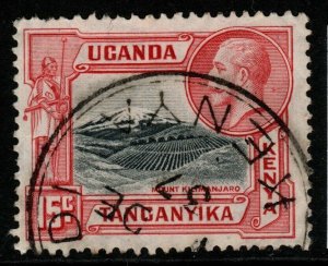 KENYA, UGANDA & TANGANYIKA SG113 1935 15c BLACK & SCARLET USED