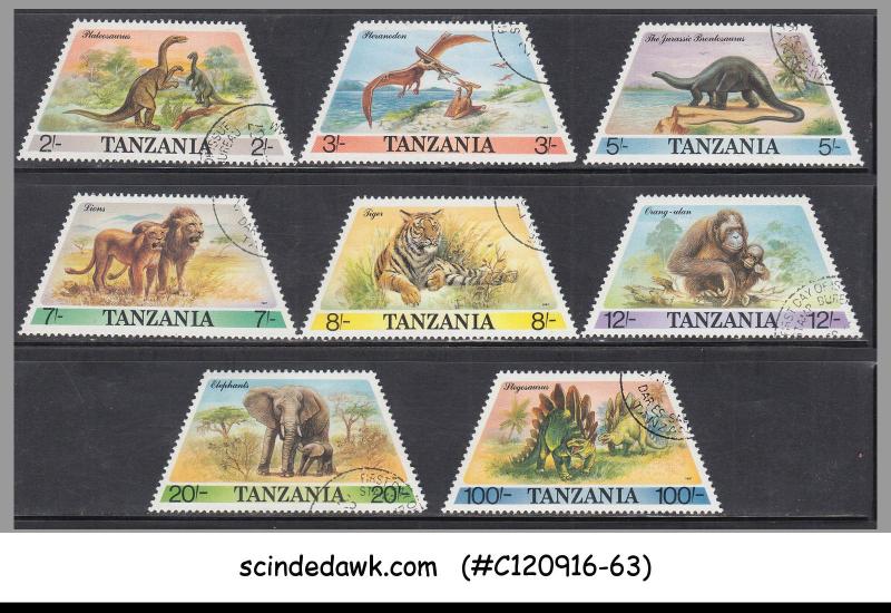 TANZANIA - 1988 DINOSAUR DINOSAURS PREHISTORIC ANIMALS - 8V USED
