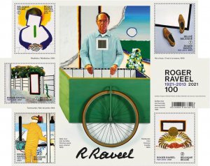 Belgium 2021 MNH Stamps Mini Sheet Roger Raveel Modern Paintings Art