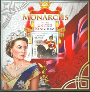 SOLOMON ISLANDS 2013 MONARCHS OF THE UNITED KINGDOM SOUVENIR SHEET