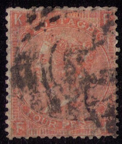 Great Britain Sc #43a (P9) Dull VermilionUsed VF