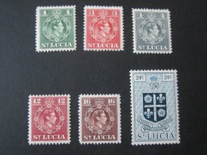 St Lucia 1947 Sc 135,137-38,142-44 MH