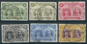 Rhodesia 101-05 + 101a SG 119, 21-22, 126, 33-34,  Used 1910 SCV $89.00