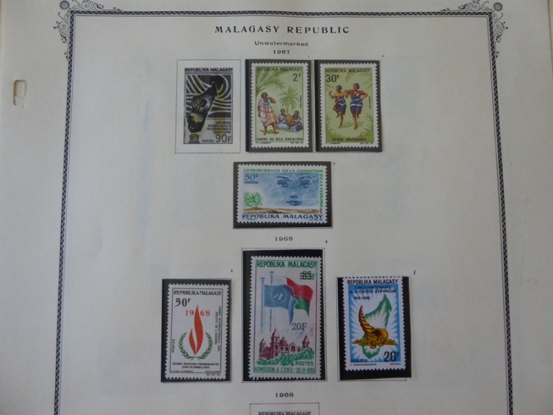 Malagasy Mostly MNH Stamp Collection on Scott Spec Album Pages