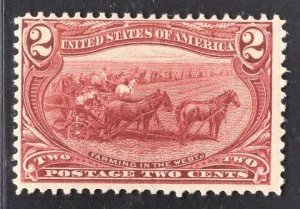 US Stamp#286 2c Copper Red Trans-Mississippi MINT Hinged OG SCV $ $25.00 