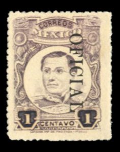 Mexico #O134a Cat$17, 1921 1c gray, hinged