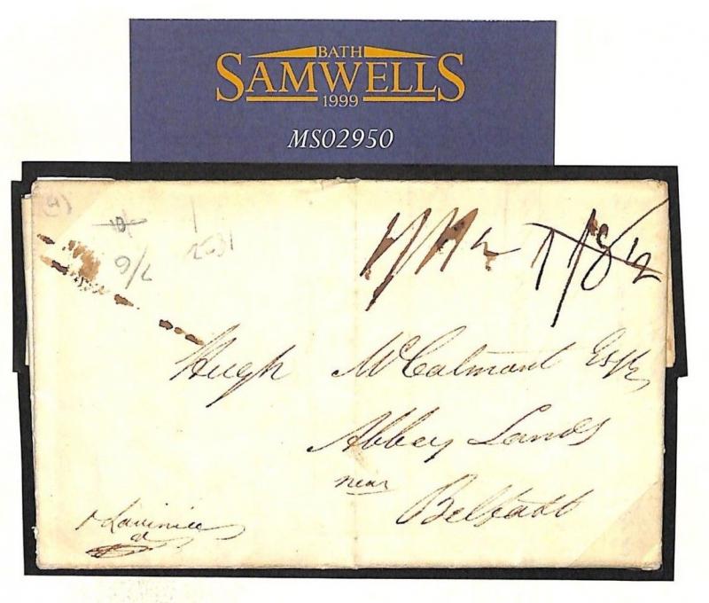 MS2950 1822 GB Scotland IRISH SEA MAIL *Whithorn* Dumfries Cover Abbeylands 