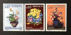 Monaco 1973 #894-6, International Flower Show, MNH.
