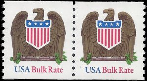 #2604 10c Bulk Rate Eagle and Shield Coil Pair LGG 1993 Mint NH